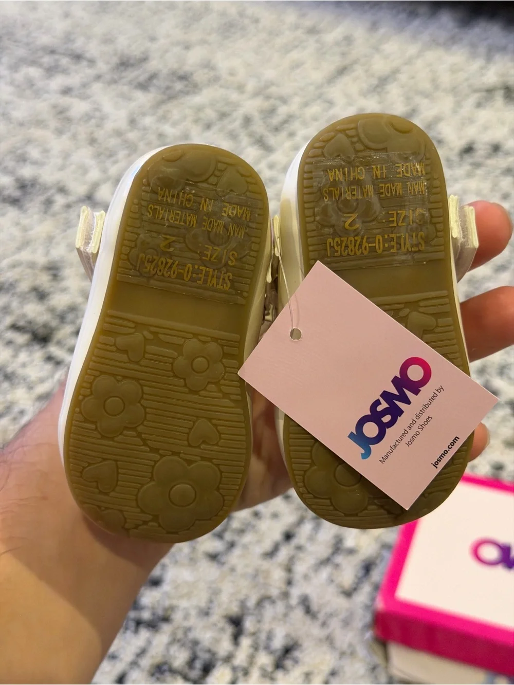 Josmo Cream Baby Girls Flower Strap Shoes